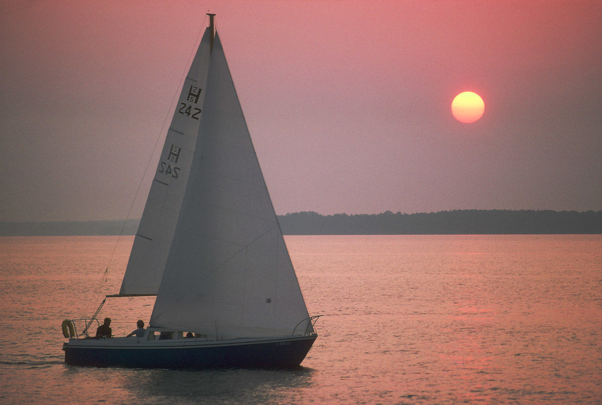 Lake Murray sunset sailboat